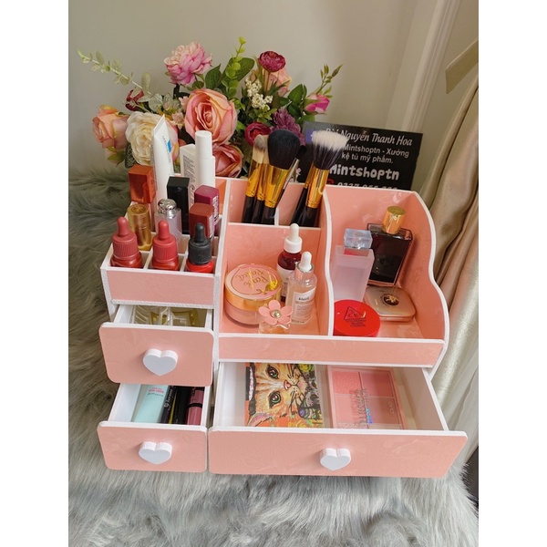 Kệ đựng mỹ phẩm max 35cm có khay son để đồ trang điểm tiện dụng