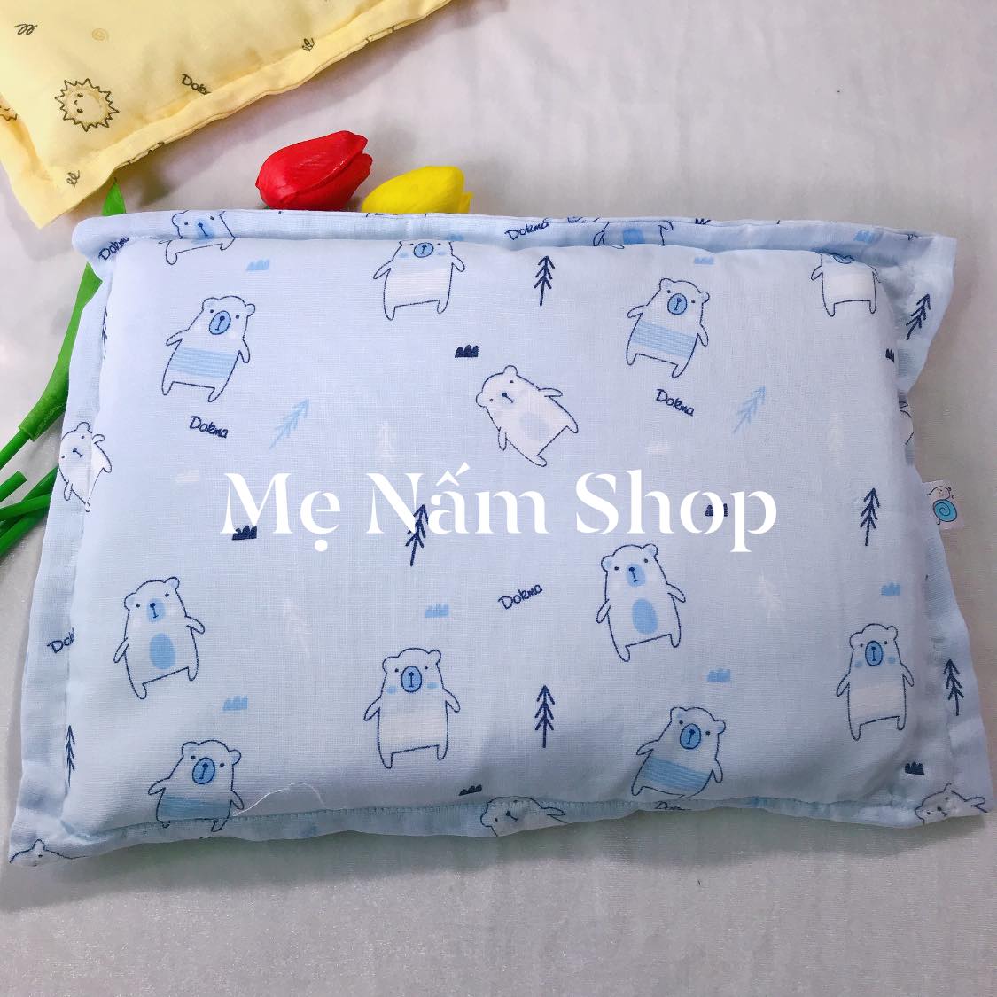 Gối Xô Sơ Sinh Ruột Bông DOKMA