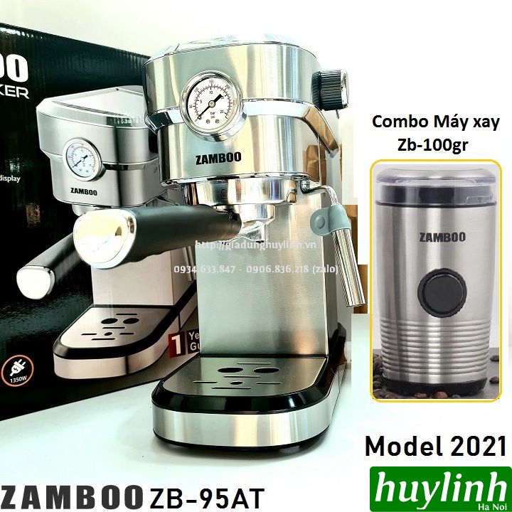 Máy pha cà phê Zamboo ZB-95AT - Tặng 500gr cafe - Model 2021
