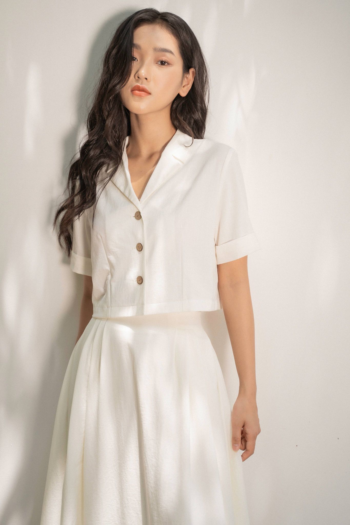 Áo 2 Ve Croptop Trắng[Madelen]