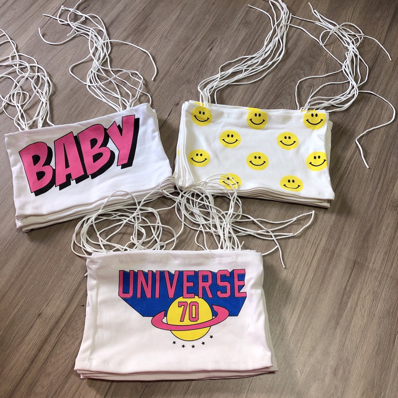 áo croptop 2 dây bún cột nơ vai xinh thun mịn