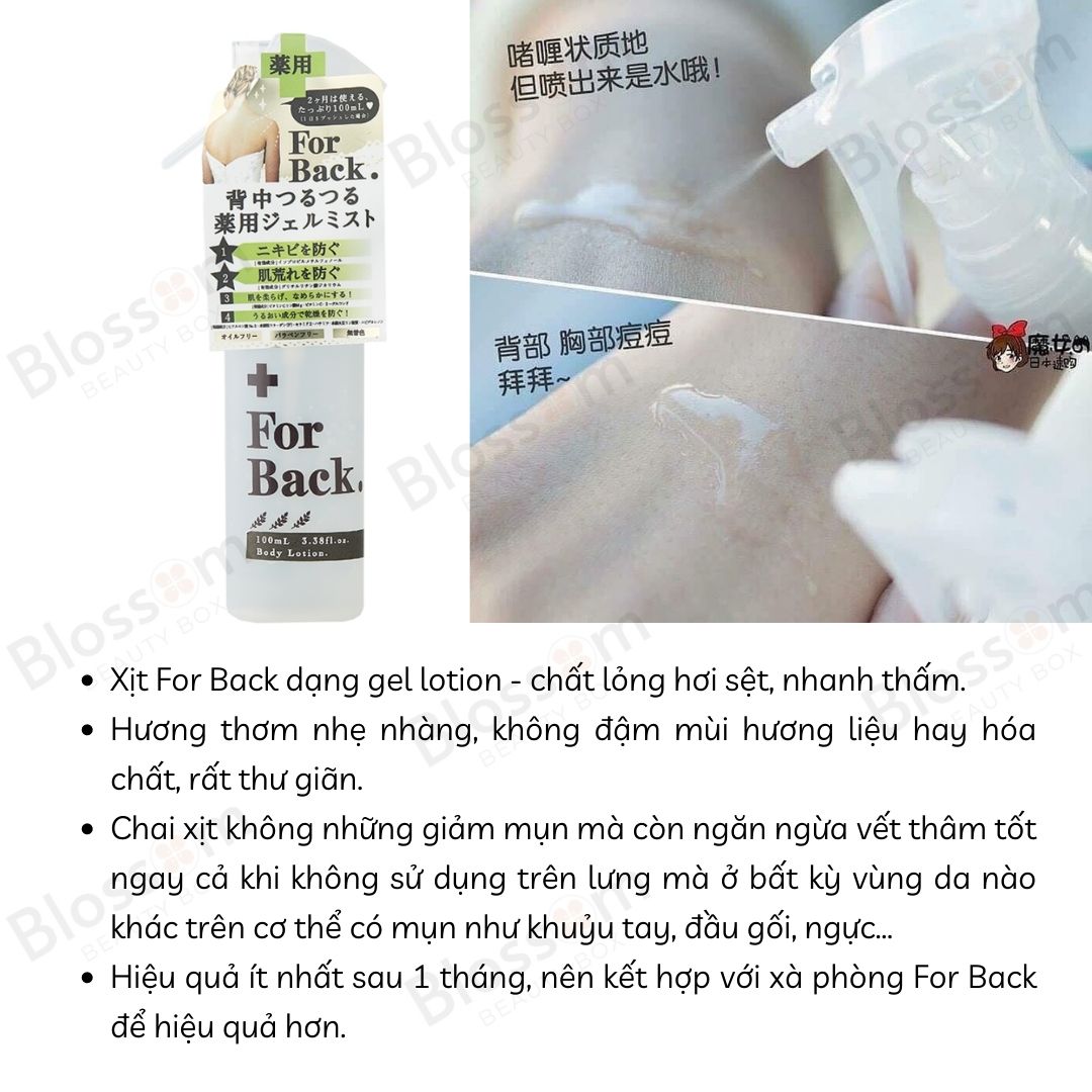 Xịt giảm Mụn & Thâm lưng For Back Pelican Nhật Bản 100ML