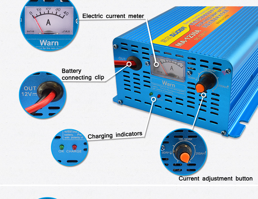 Sạc bình ắc quy tự động 12v 30A