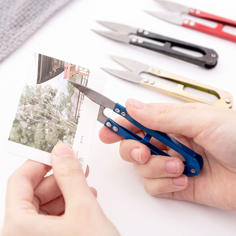 mini scissors U-shaped thread trimmer, Cross stitch cutting scissors, Small, unique, sharp household scissors