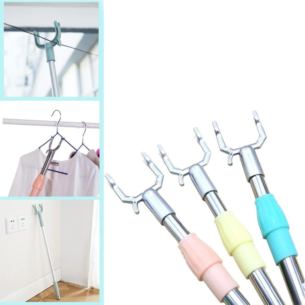CÂY TREO QUẦN ÁO TRÊN CAO - LẤY ĐỒ - PHƠI ĐỒ INOX RÚT GỌN DÀI 1M3 TIỆN LỢI TRONG GIA ĐÌNH