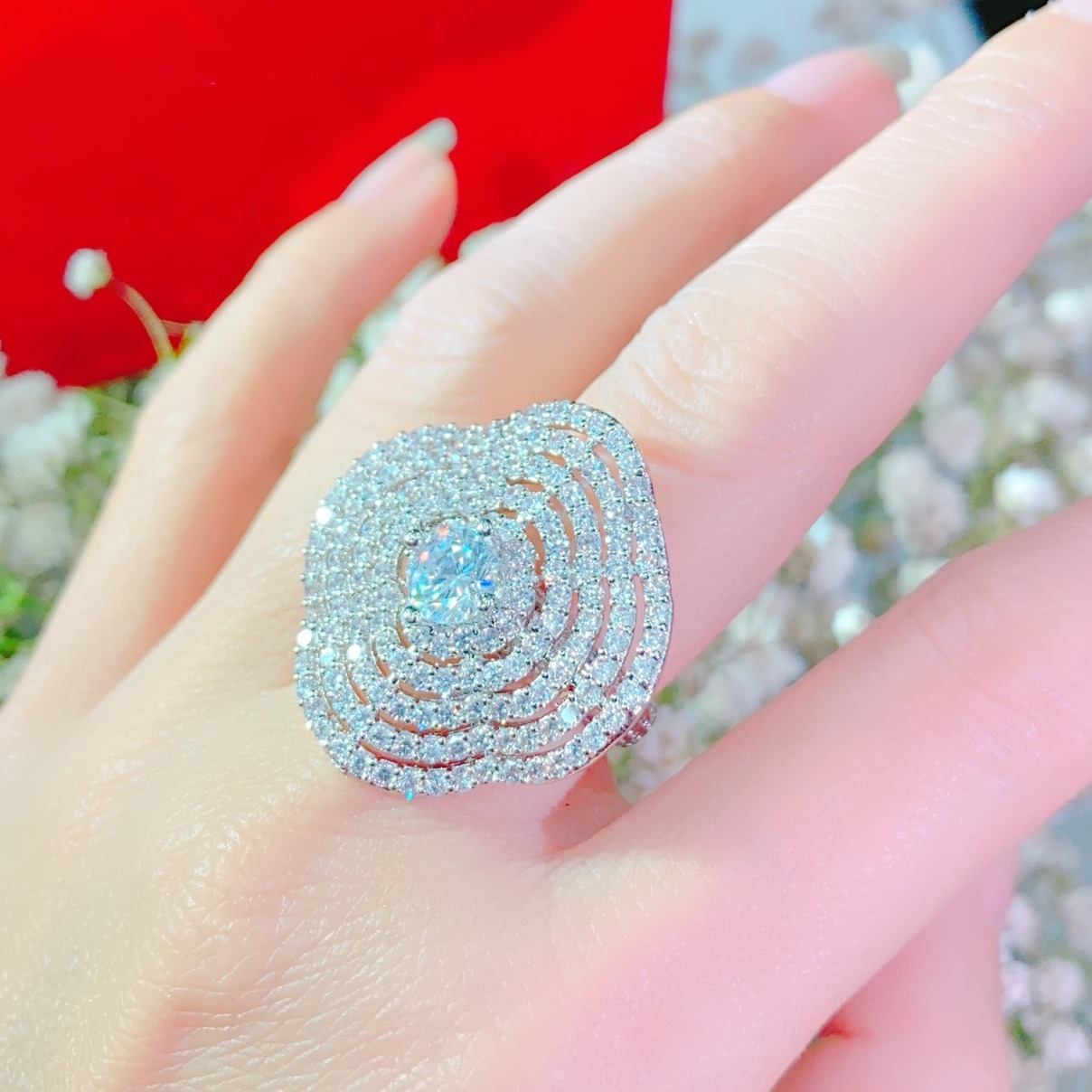 Nhẫn nữ đính đá sapphire nhân tạo lấp lánh - N101101 JURI SHOP - Không đen không dị ứng - Có đủ size cam kết đổi trả nếu không vừa