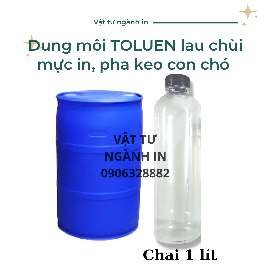 Dung môi TOLUEN lau chùi mực in, pha keo con chó