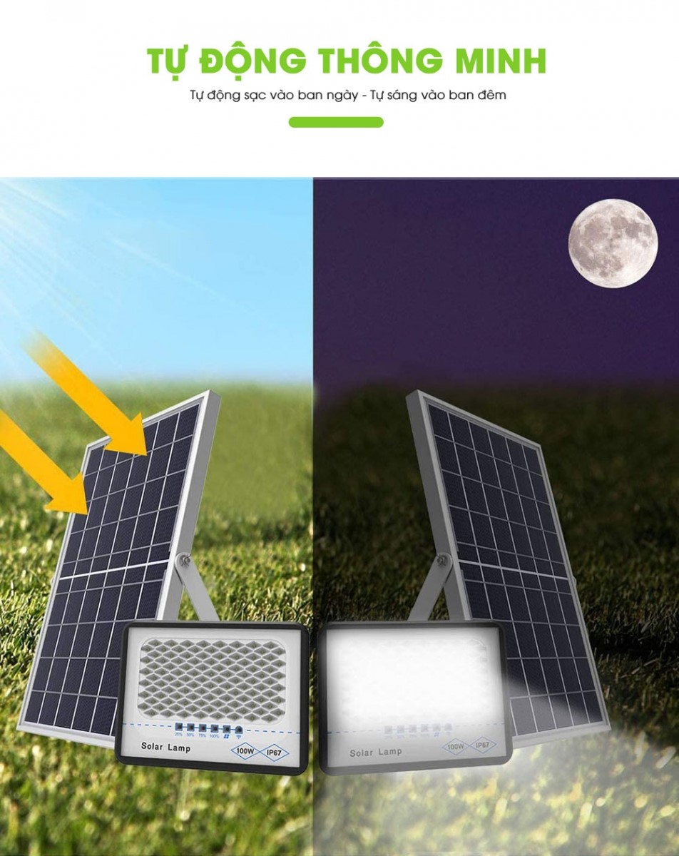 Đèn năng lượng mặt trời  Solar Light 200W CHỐNG CHÓI