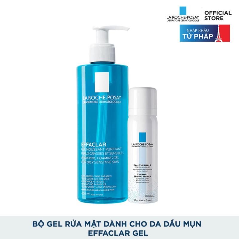 Bộ sản phẩm làm sạch và bảo vệ da dầu nhạy cảm La Roche-Posay Effaclar Gel nhập khẩu