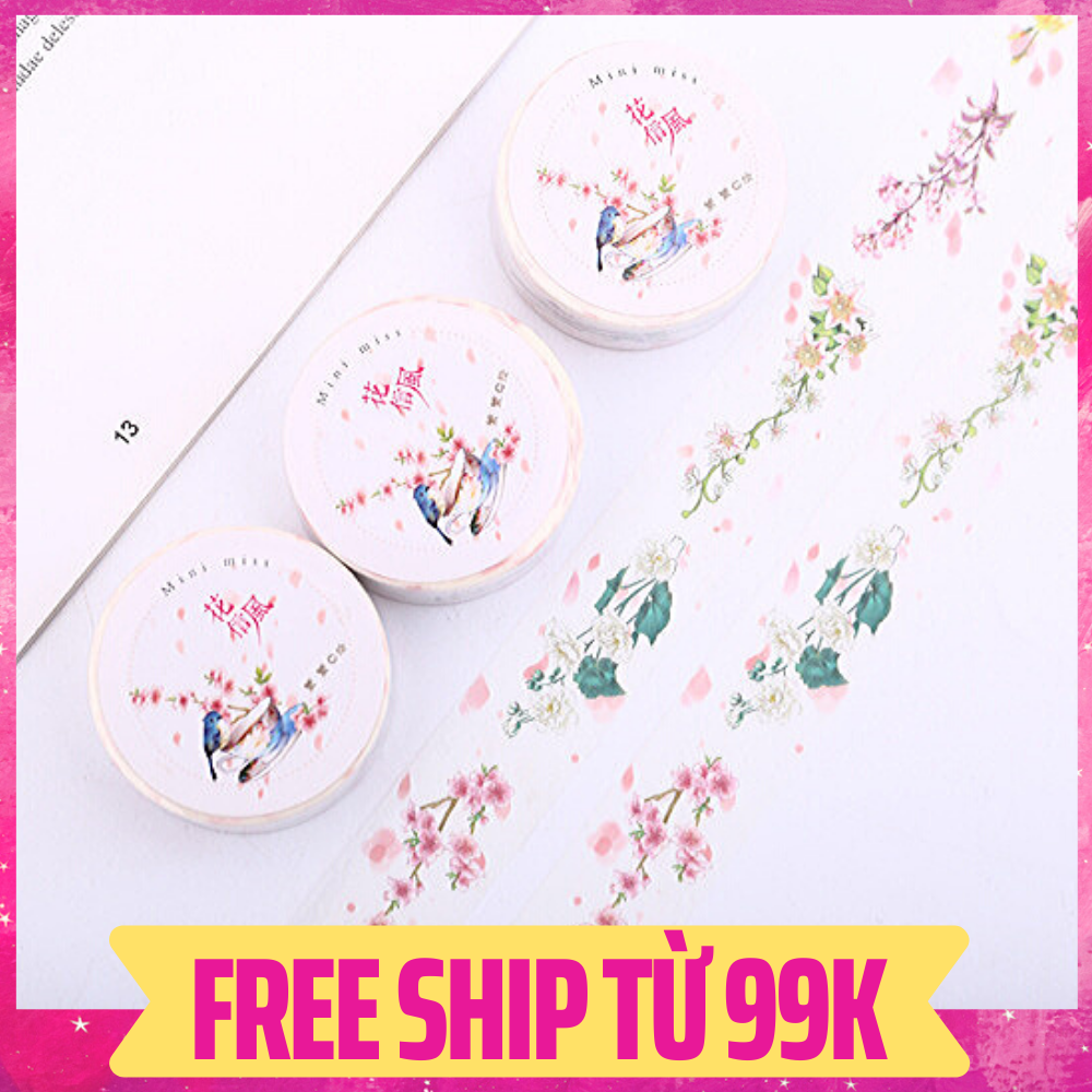 Băng keo trang trí - Washi tape mini miss ( trang trí sổ tay - sổ planner )