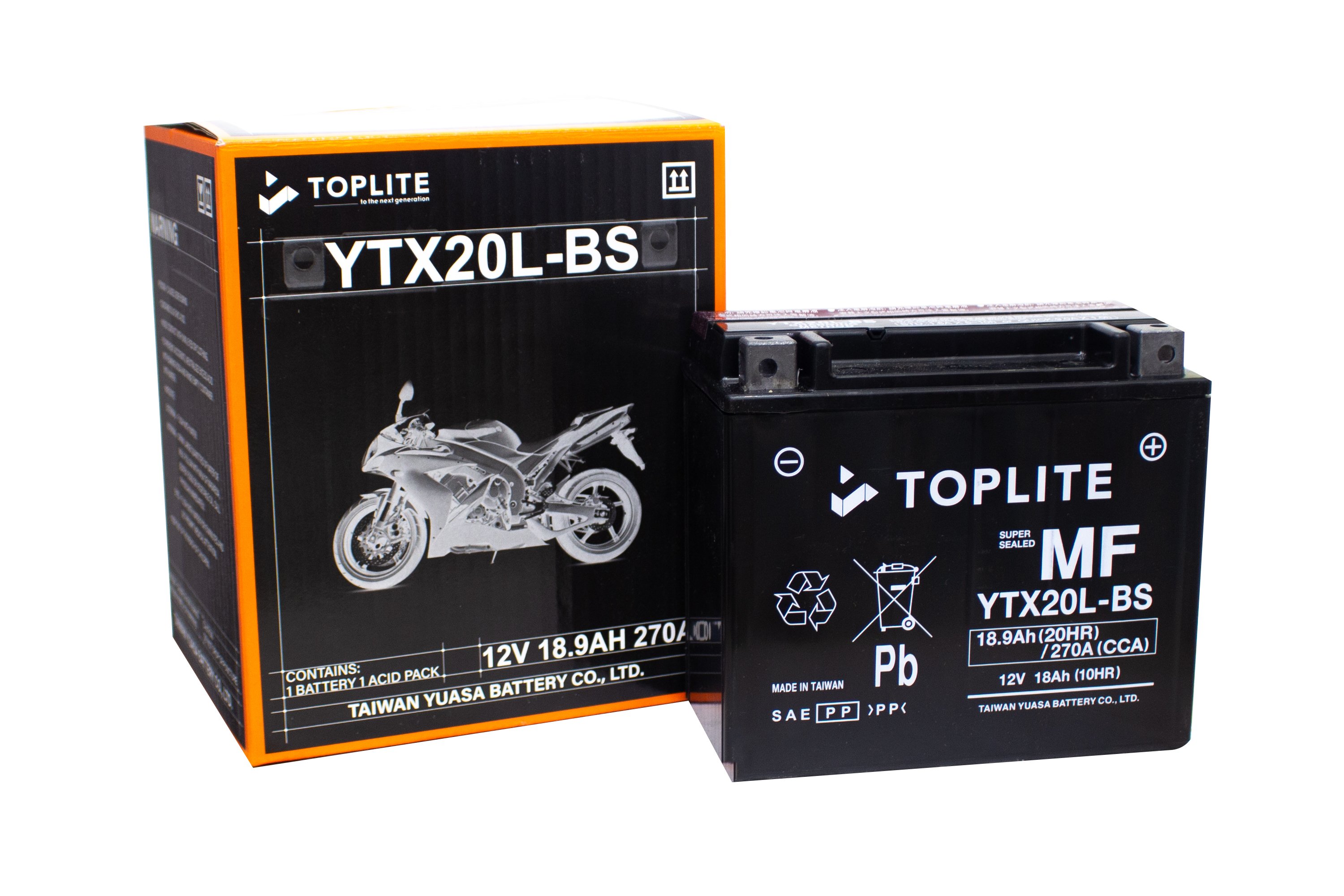 [HCM]Bình Ắc quy motor Toplite  YTX20L-BS (12V - 18Ah)