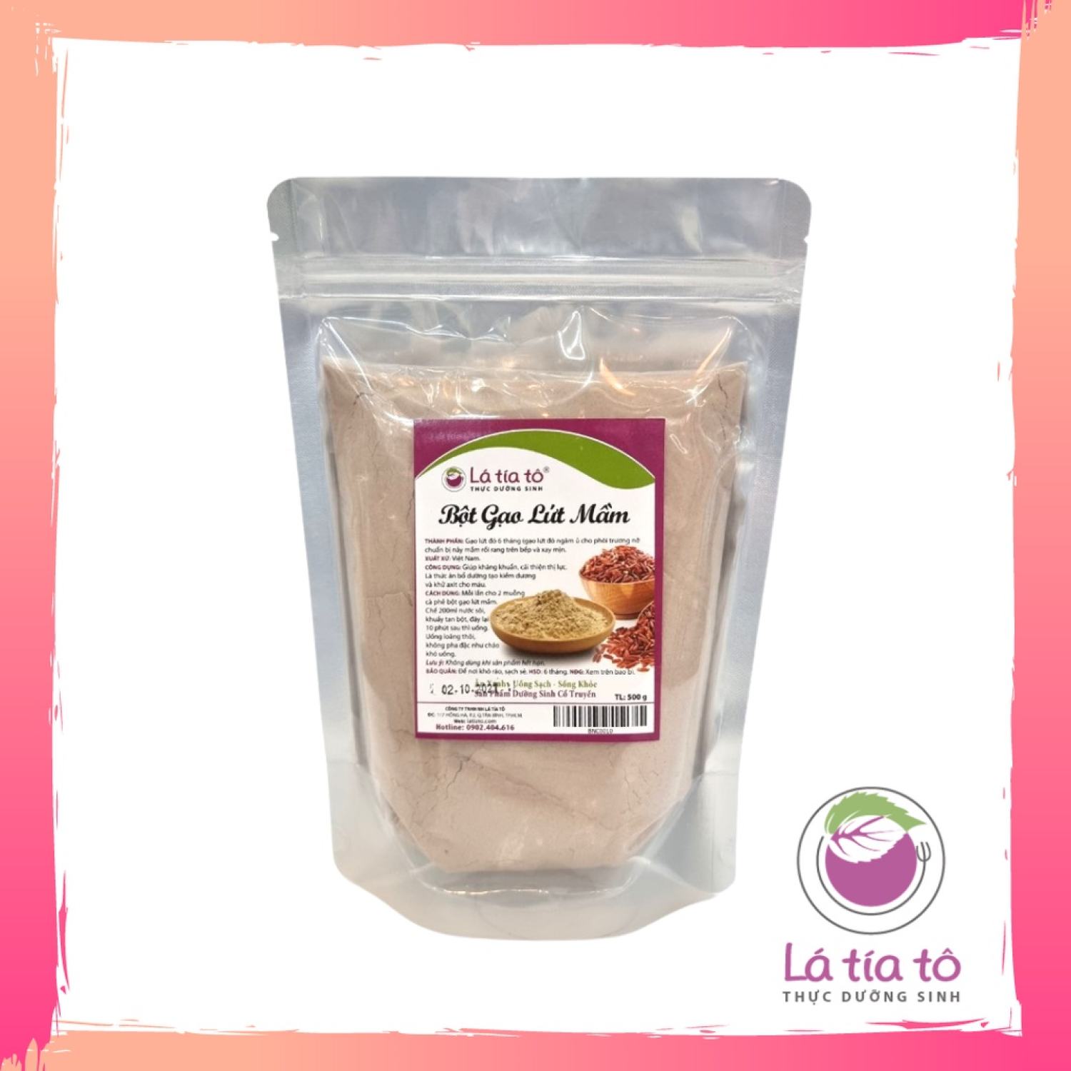 BỘT GẠO LỨT MẦM 500GR - LÁ TÍA TÔ