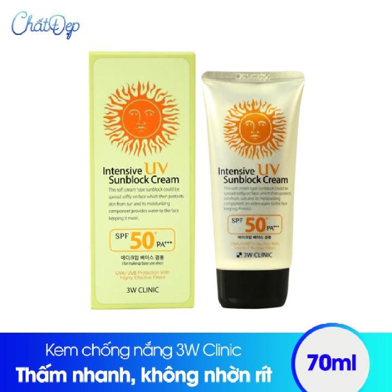Kem chống nắng 3W Clinic Intensive UV Sunblock Cream 70ml