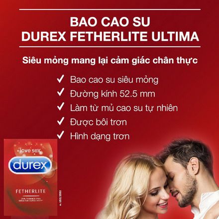 [HCM]Bao cao su Durex Fetherlite 20% Thinner Than Regular Condoms 30 bao