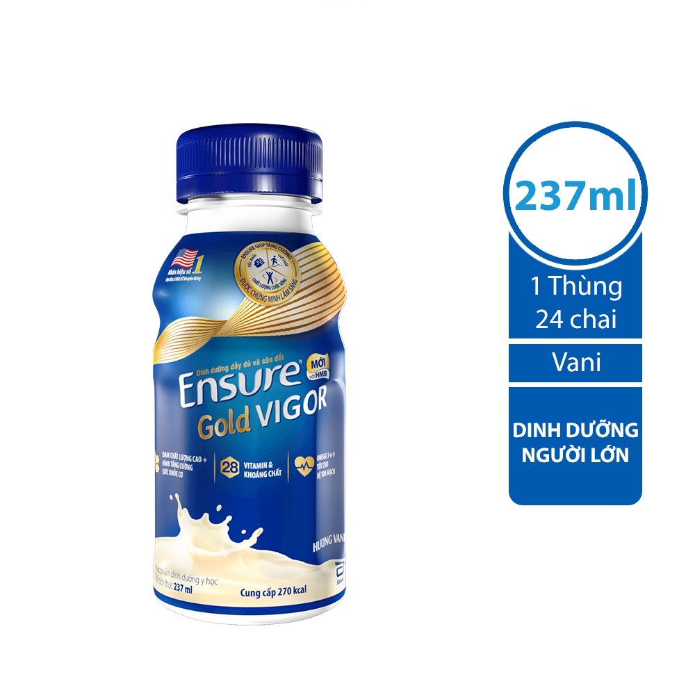 Thùng 24 chai sữa bột pha sẵn Ensure 237ml