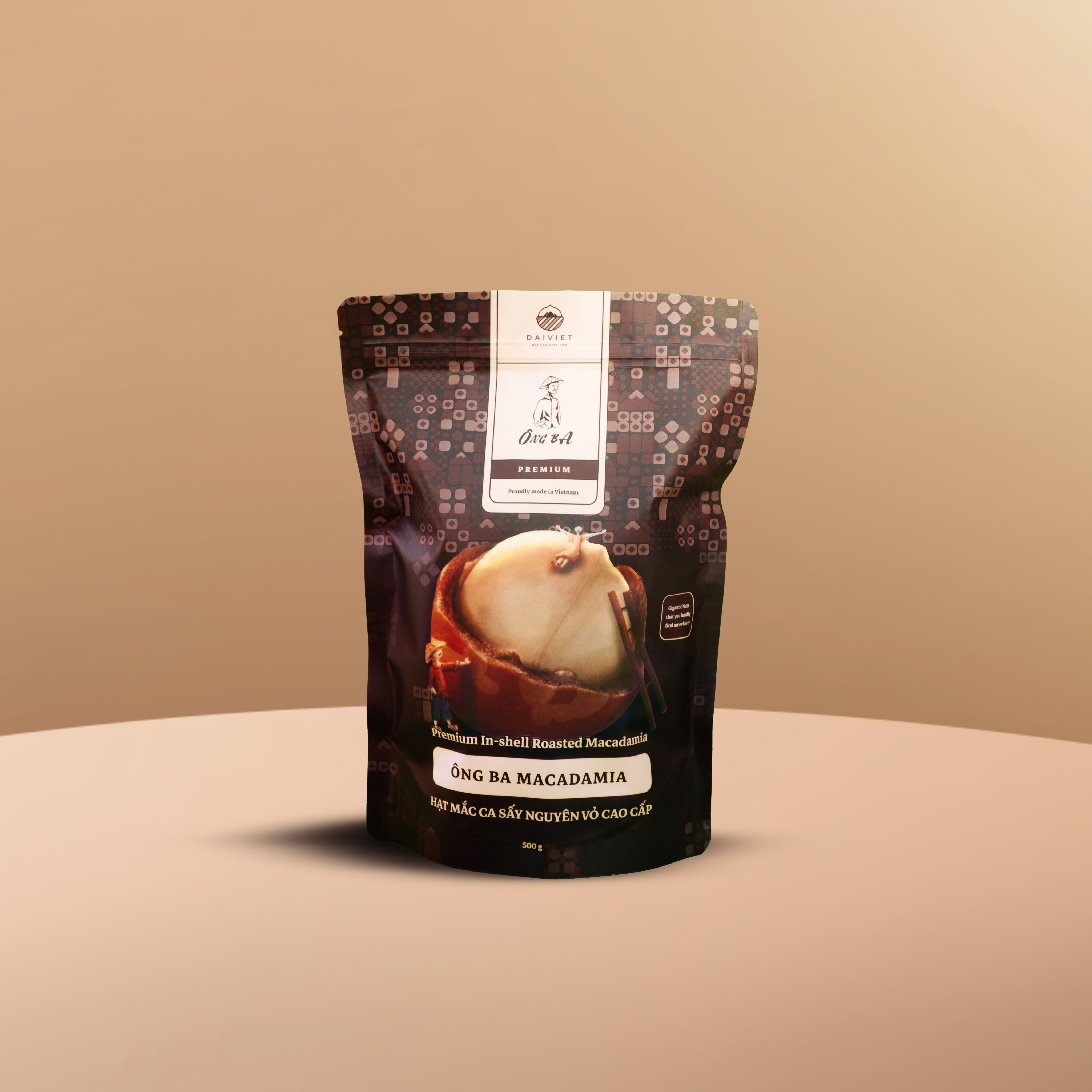 Hạt Mắc-Ca Ông Ba Sấy Thượng Hạng - Gói 500g