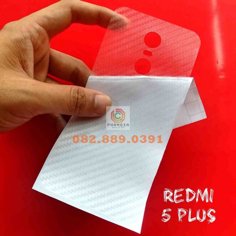 Miếng dán mặt lưng skin carbon Xiaomi Redmi 5/ 5A/ 5A Prime/ 5 Plus