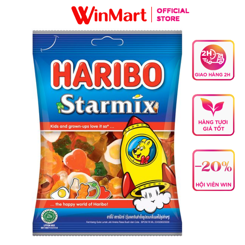 - kẹo dẻo haribo star mix gói 160g