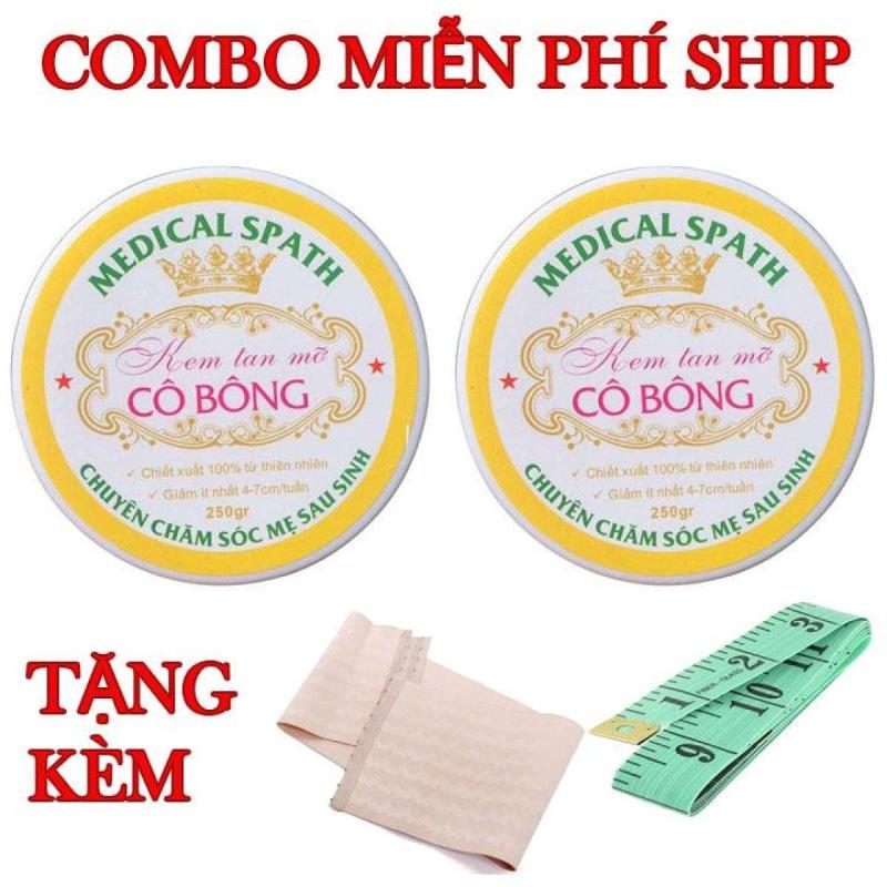 Bộ 2 hộp Kem tan mỡ Cô Bông (250g) giúp giảm mỡ bụng tặng thước dây và 1 NỊCH BỤNG nhập khẩu