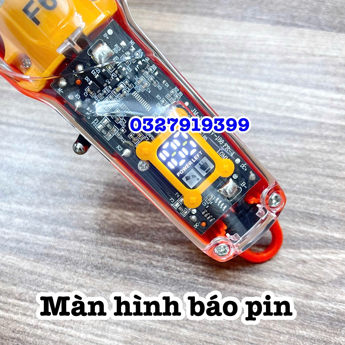 POP F6 Tông đơ cắt tóc lưỡi kép cao cấp công suất 10W màn hình LCD hiển thị pin thời gian sử dụng 180 phút phù hợp cho gia đình salon