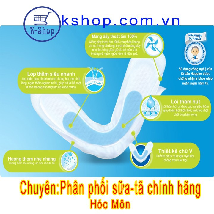[HCM]Miếng Lót Sơ Sinh Huggies Dry Newborn 2 (60 Miếng) Mẫu mới
