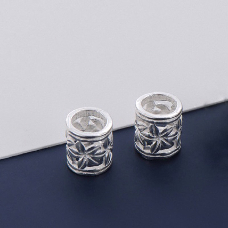 [S925] Charm bạc trụ bông hoa - MH237