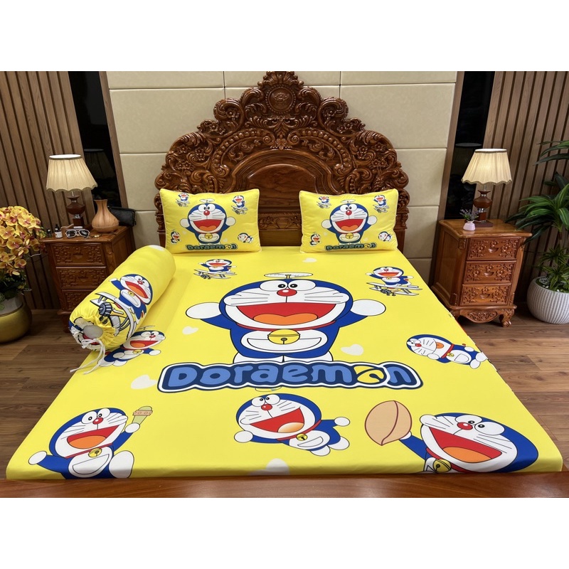 Drap thun lạnh 5d cao cấp mẫu doremon