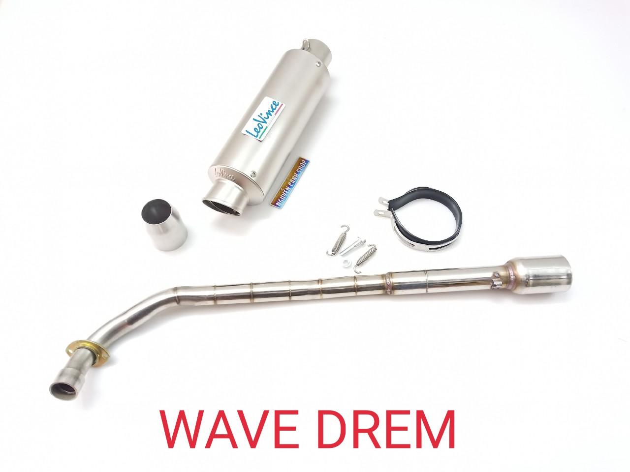 pô xe wave leovince bạc full cổ inox