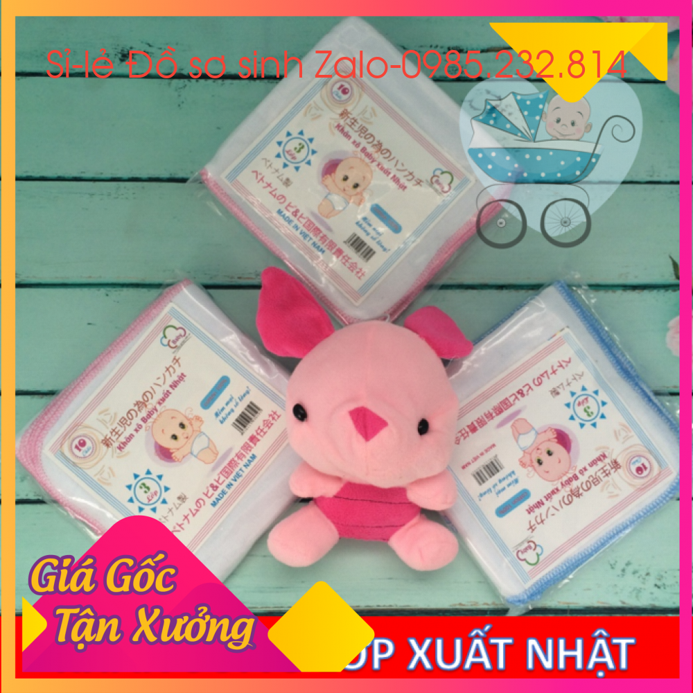 Khăn sữa xô xuất Nhật 2 lớp túi 10 khăn