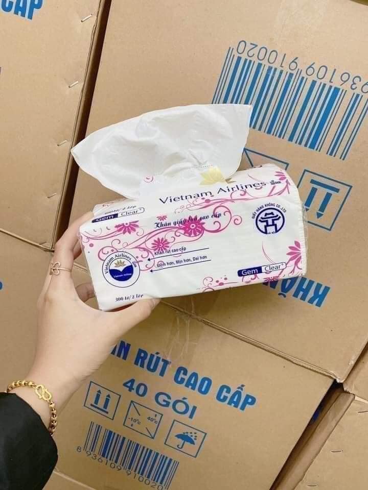 Giấy ăn lụa cao cấp - khăn giấy rút lụa 1 gói 300 tờ,mềm,mịn,dẻo dai