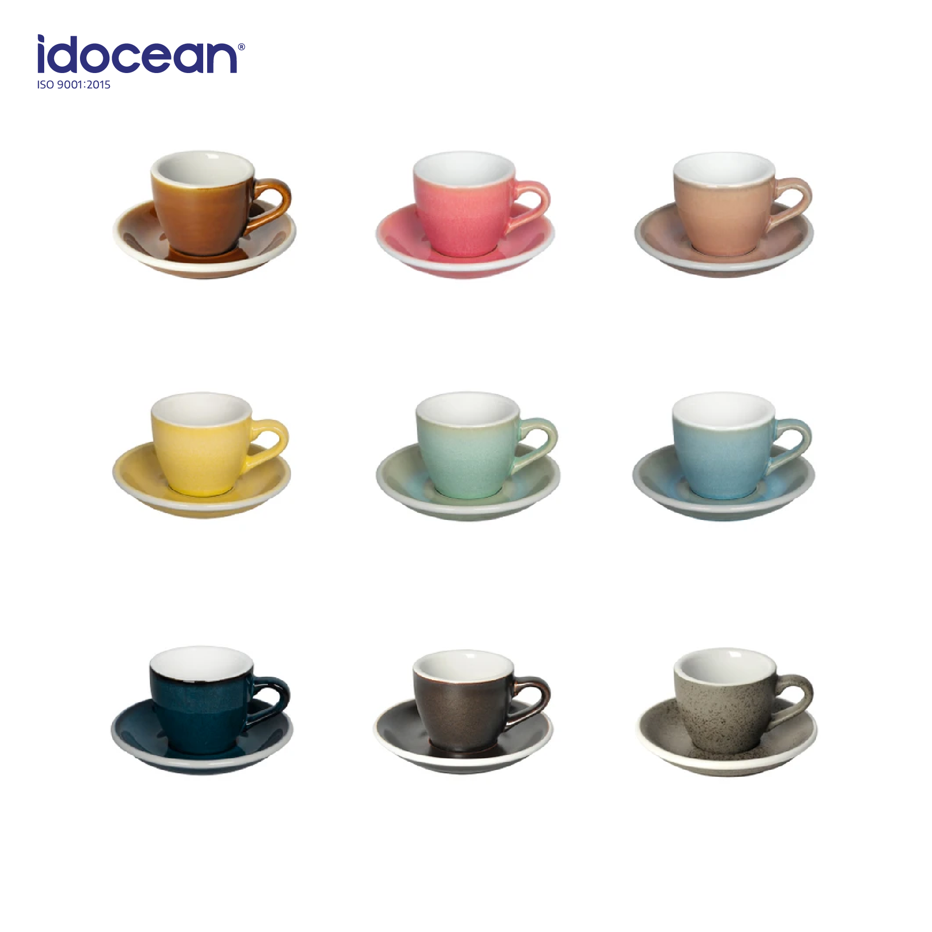 Egg Coffee Cup 80ml Espresso Cup & Saucer (Basic Color) - Loveramics