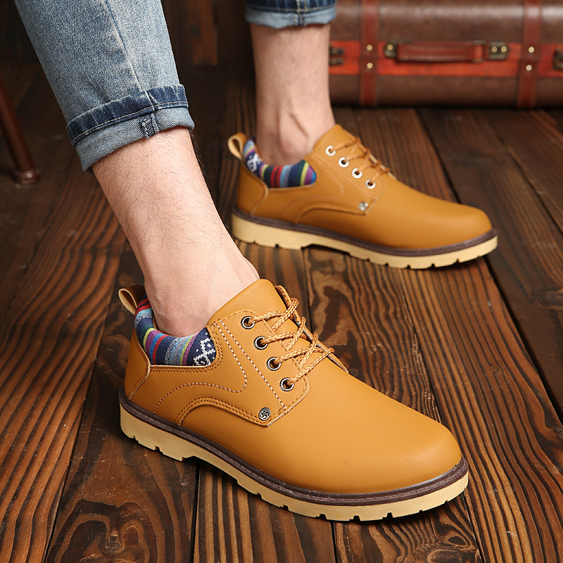 [HCM]Giày Boots Gót Thổ Cẩm Màu Nâu