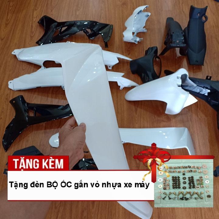 [TẶNG TEM]  Dàn áo xe SIRIUS màu TRẮNG phanh CƠ , Tặng kèm bộ ốc theo xe - có KÈM MIỄN PHÍ BỘ TEM sịn.