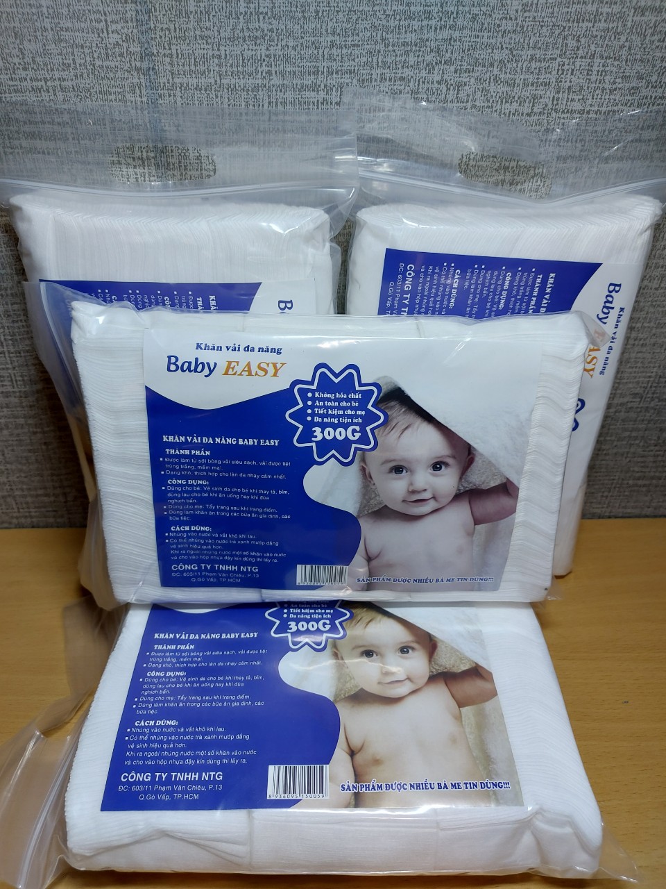 Combo 2 gói Khăn khô đa năng EASY 300gr, An toàn cho trẻ sơ sinh, Vải dày