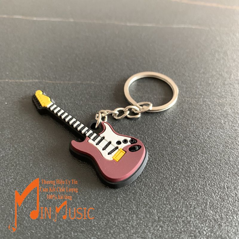 Móc Khóa Hình Đàn Guitar I Nhựa Pvc dẻo Cao Cấp