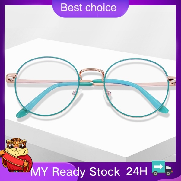 Giá bán 🔥 Còn hàng🔥Fashion Metal Anti Blue Light Glasses Men Women Classic Retro Round Frame Models Myopia Optical Eyeglasses Frames