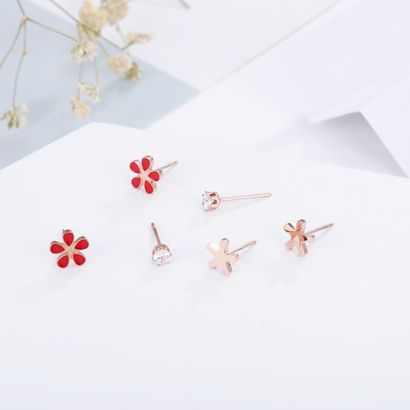 Bộ 3 Đôi Bông Tai Titan Ko Đen TT 2479
