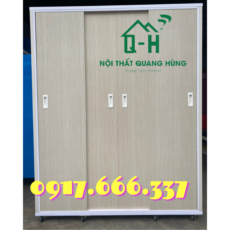 Tủ nhựa đài loan 1m8x1m4 cửa lùa màu kem giá rẻ hcm