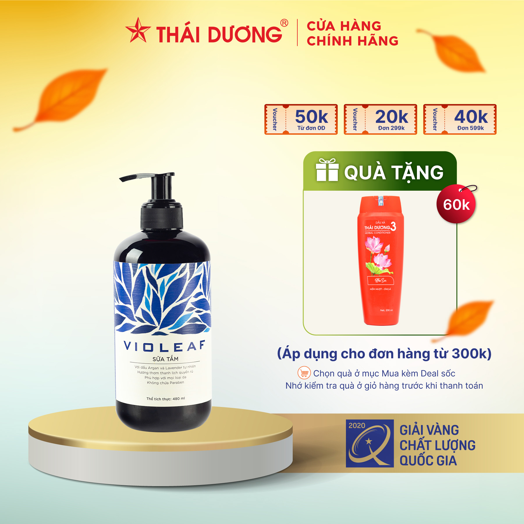Sữa Tắm Thảo Dược Violeaf 480Ml - Sao Thái Dương