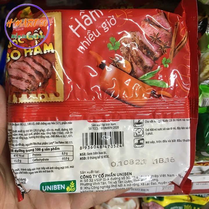 THÙNG mì ba miền  vi bò hầm 30 gói