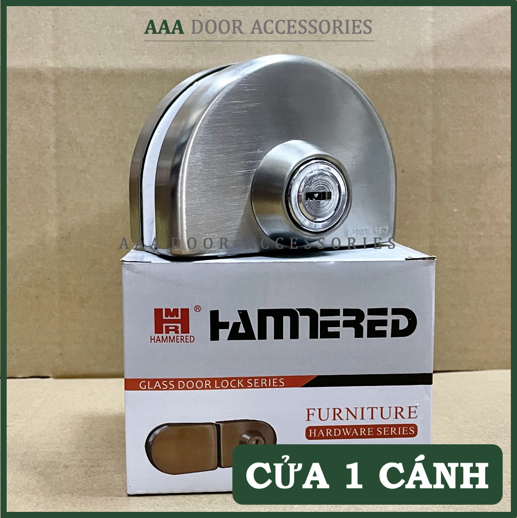 Khoá kính bán nguyệt hiệu Hammered cửa lùa kính cường lực 8-12mm
