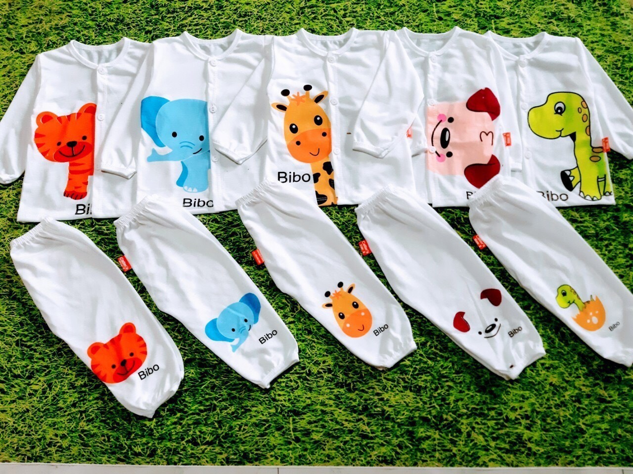 combo 5 bộ dài tay cho bé sơ sinh