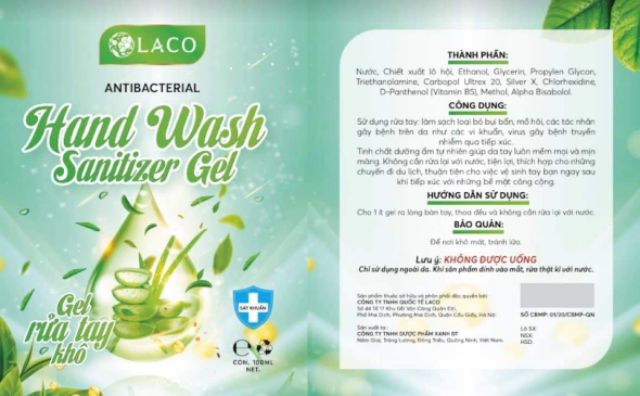 Gel rửa tay khô Laco sát khuẩn 100ml