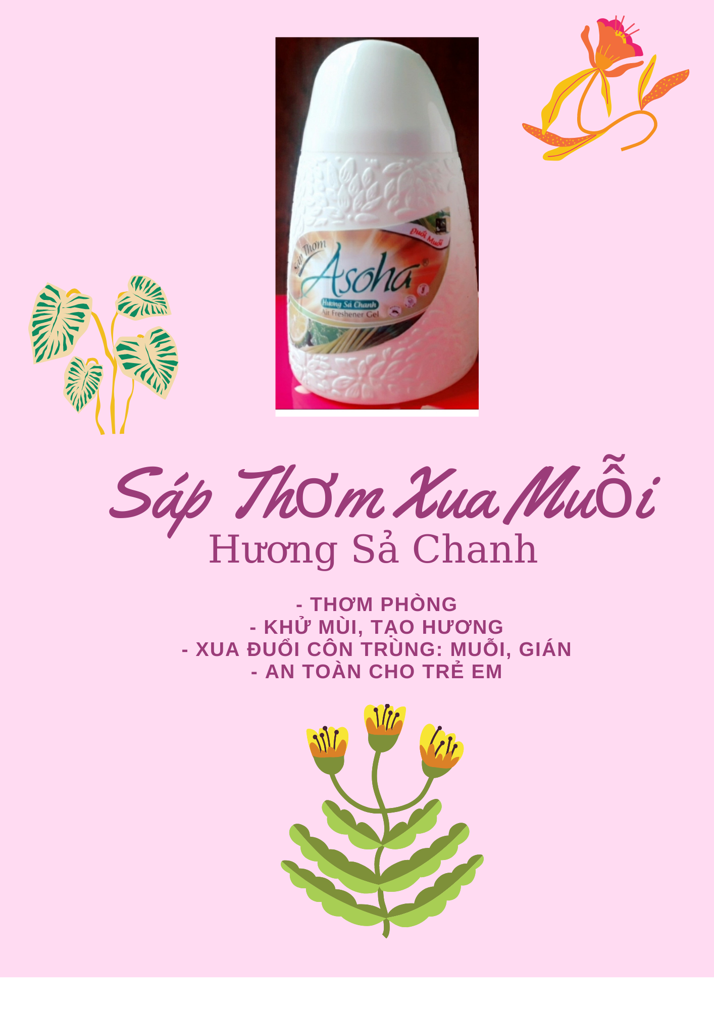 Combo 3 hũ sáp thơm đuổi muỗi 250g