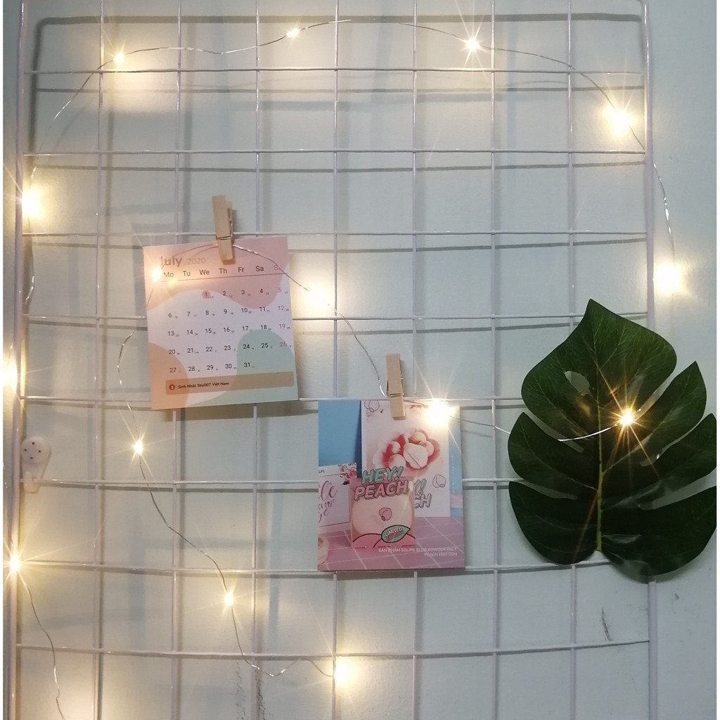 Kẹp gỗ treo ảnh, trang trí khung lưới