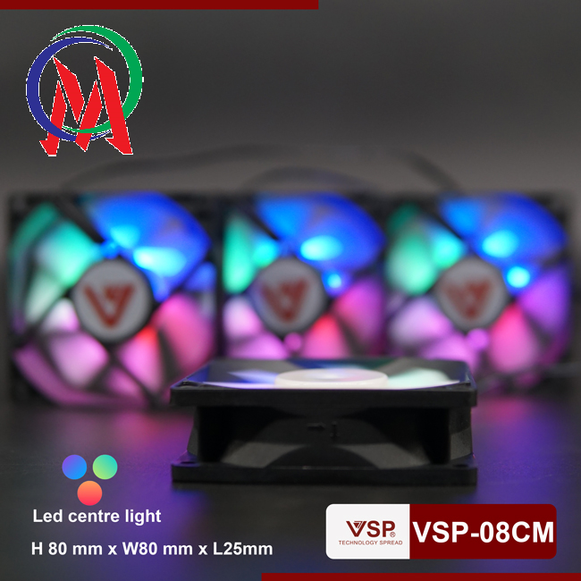 [HCM]Fan Case V-08cm LED(8cm) - Bảo Hành 3 Tháng