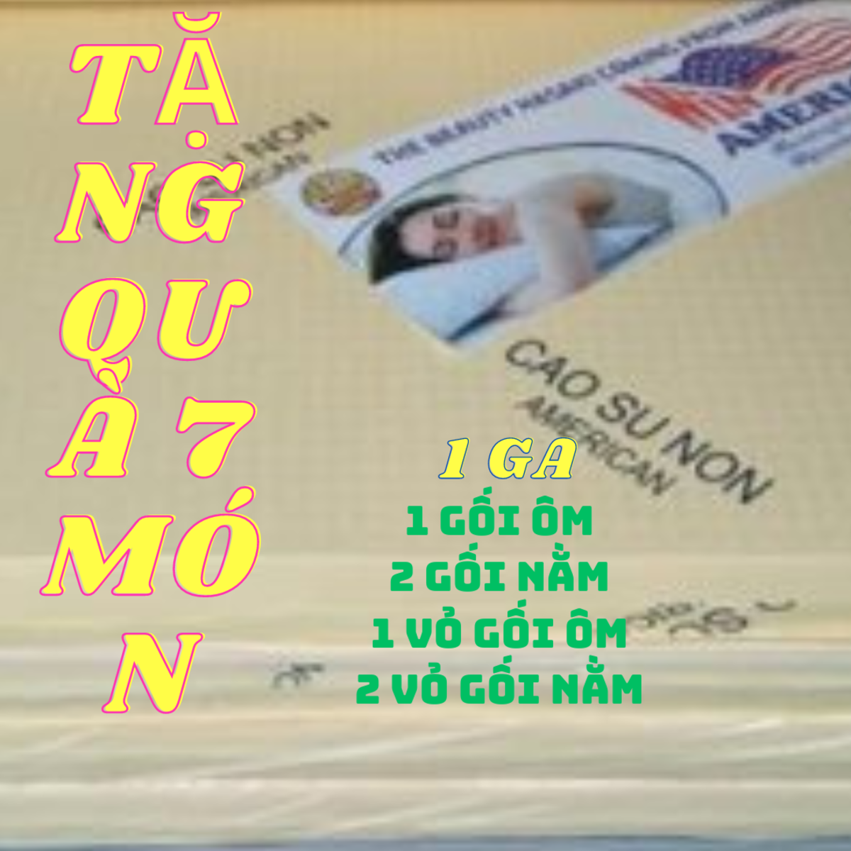 Nệm 2m2 x 15cm x 2m cao su non american