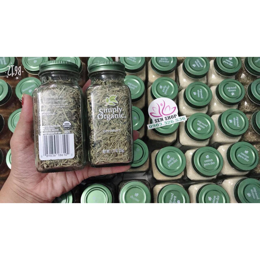 Lá Hương Thảo hữu cơ (Simply Organic Rosemary ) - 21gr
