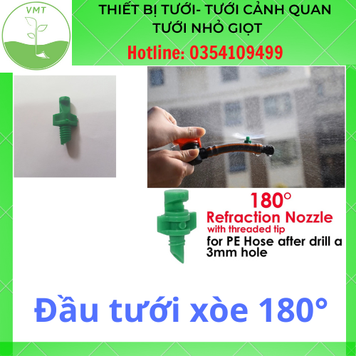 Bộ 50 đầu tưới xòe 180° , béc bọ tưới phun mưa