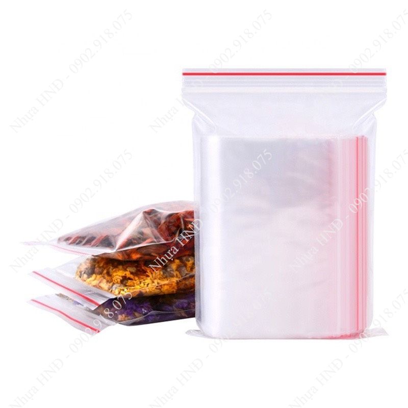 Túi zip chỉ đỏ (zip PE, zip lock, zip viền đỏ) loại dày –  tuiniemphong5giay